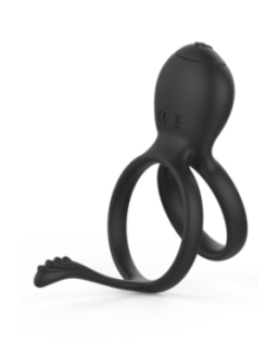 PEPIN, Cockring à double anneaux dans un silicone médical doux avec 1 mode de vibration