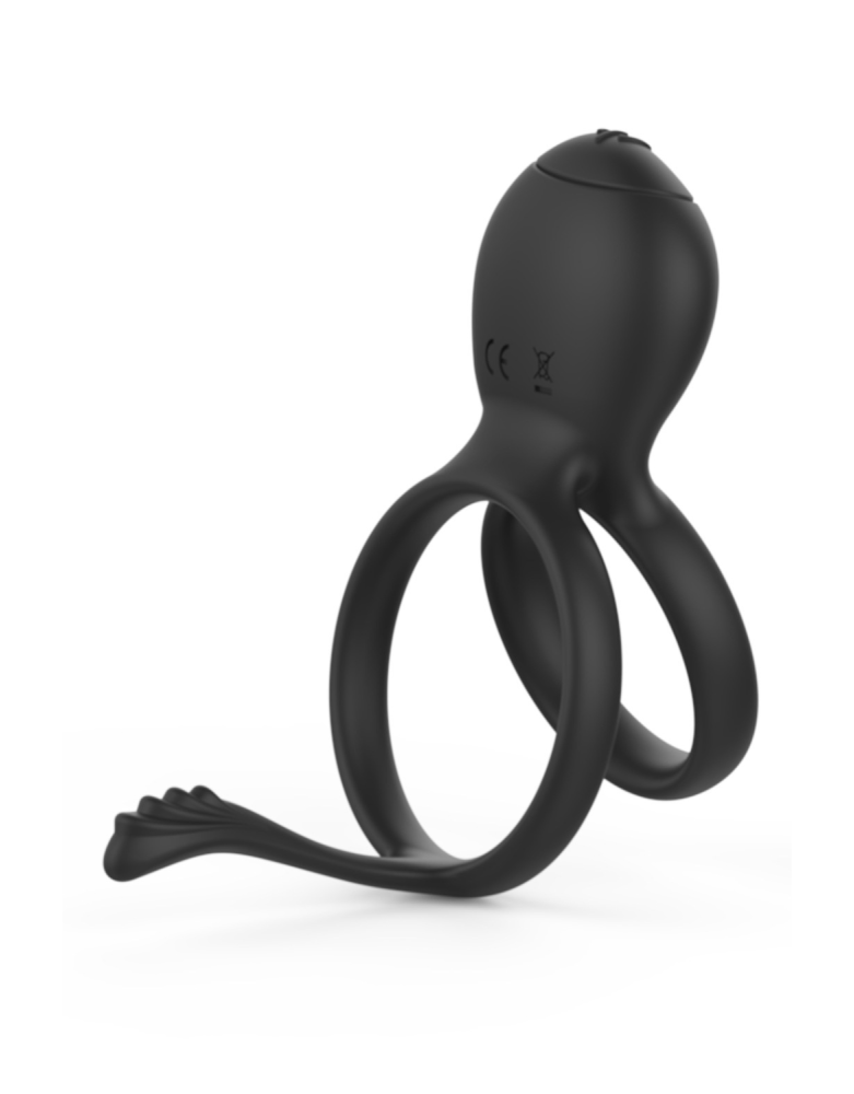 PEPIN, Cockring à double anneaux dans un silicone médical doux avec 1 mode de vibration