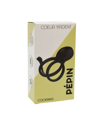 PEPIN, Cockring à double anneaux dans un silicone médical doux avec 1 mode de vibration