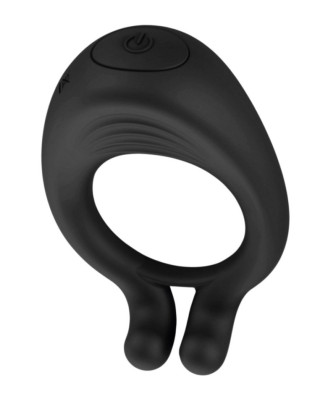 OCTAVE, Cockring Noir dans un silicone médical doux avec 1 mode de vibration