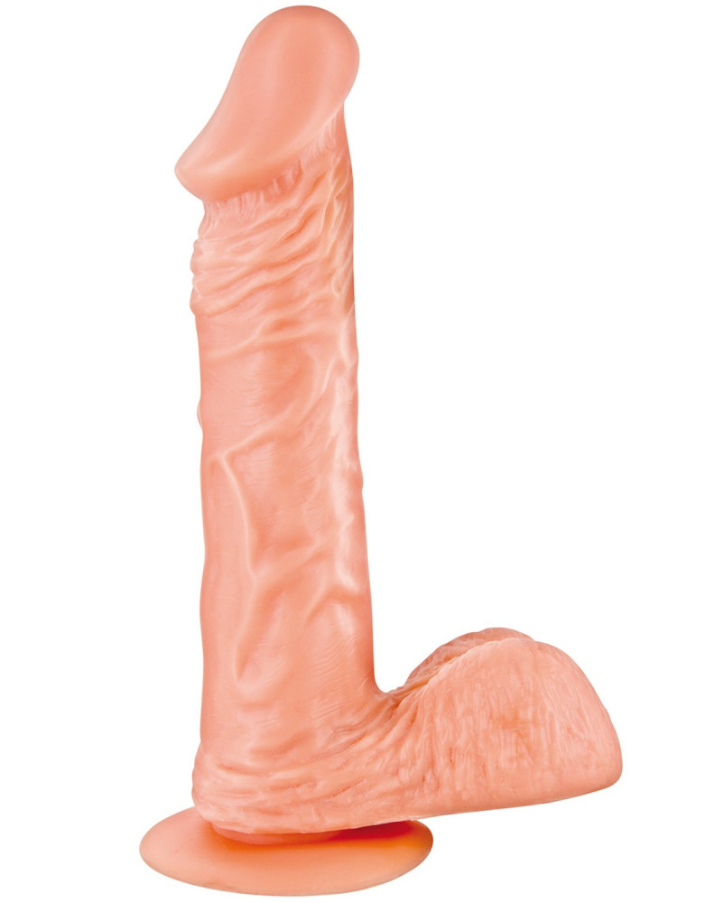 Gode réaliste veiné avec testicules et ventouse 18cm