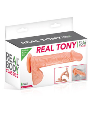 Gode réaliste veiné avec testicules et ventouse 18cm