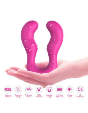 Vibromasseur Rose en forme de U double tête stimulateur point G