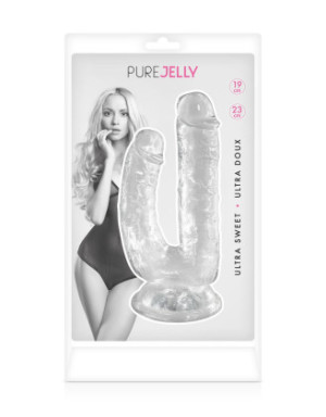 Double gode ventouse transparent