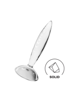 Gode anal en verre borosilicaté massif transparent Sparkling Crystal Satisfyer
