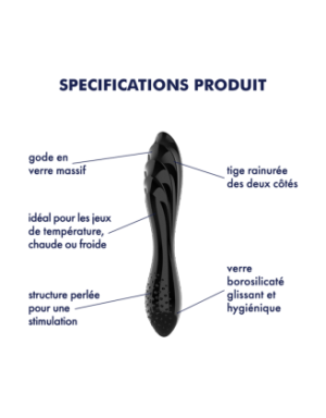 Gode en verre noir haute qualité Dazzling Crystal 1 Satisfyer