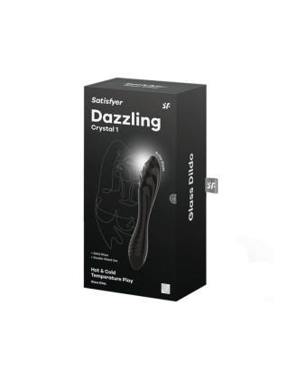 Gode en verre noir haute qualité Dazzling Crystal 1 Satisfyer