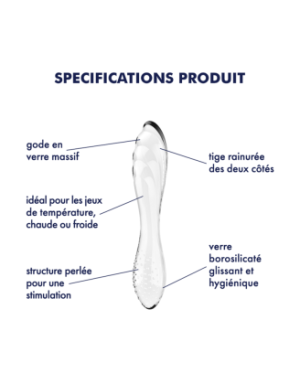 Gode en verre transparent haute qualité Dazzling Crystal 1 Satisfyer