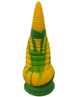 Gode ventouse tentacule Kraken vibrant 21 cm vert et jaune USB