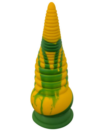 Gode ventouse tentacule Kraken 21 cm vert et jaune