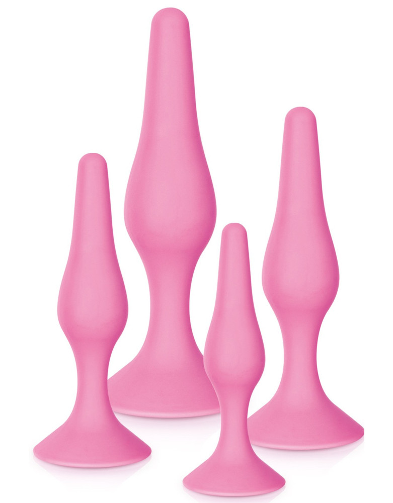 Coffret 4 plugs plaisir anal roses