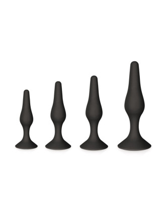 Coffret 4 plugs plaisir anal noirs