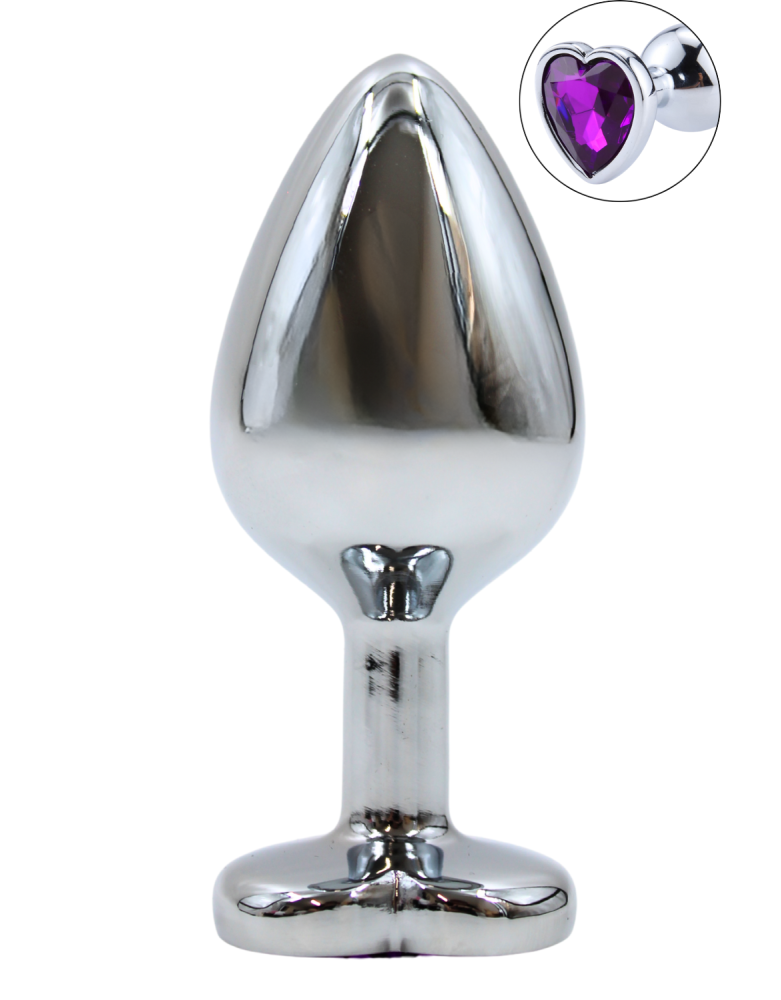 Plug bijou en aluminium bijou coeur violet Medium LOVELY