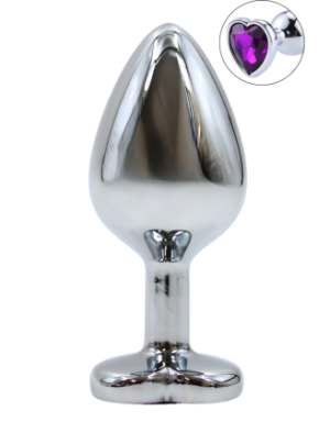 Plug bijou en aluminium bijou coeur violet Medium LOVELY