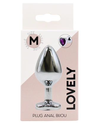 Plug bijou en aluminium bijou coeur violet Medium LOVELY