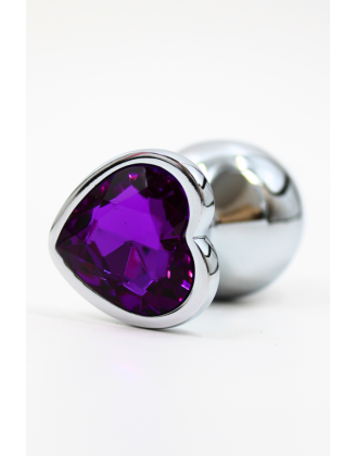 Plug bijou en aluminium bijou coeur violet Medium LOVELY