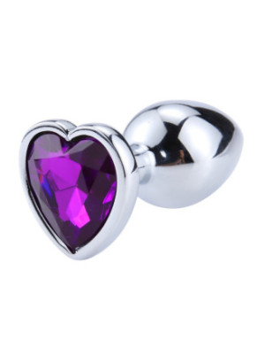 Plug bijou en aluminium bijou coeur violet Medium LOVELY