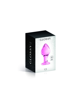 Plug anal boule en verre rose  n°31 Glossy