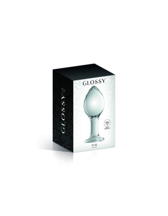 Plug anal boule en verre transparent n°32 Glossy