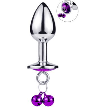 Plug bijou aluminium violet avec clochettes Taille S JINGLE