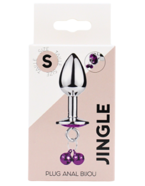 Plug bijou aluminium violet avec clochettes Taille S JINGLE