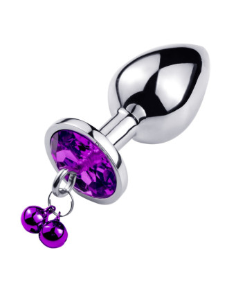 Plug bijou aluminium violet avec clochettes Taille S JINGLE