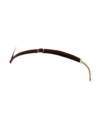 String en dentelle marron ouvert avec chaînes dorées