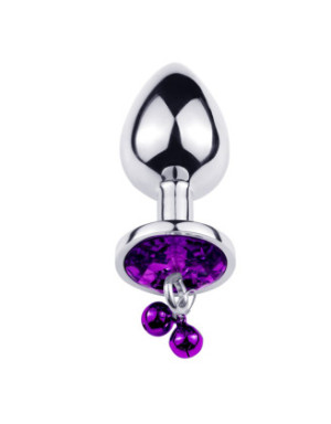 Plug bijou aluminium violet avec clochettes Taille S JINGLE