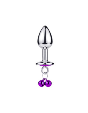 Plug bijou aluminium violet avec clochettes Taille S JINGLE