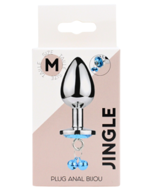 Plug bijou aluminium bleu avec clochettes Taille M JINGLE