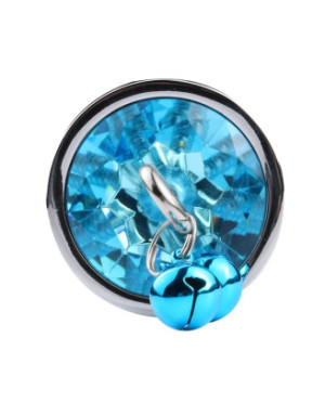Plug bijou aluminium bleu avec clochettes Taille M JINGLE