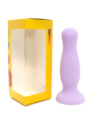 Plug anal ventouse violet pastel taille M