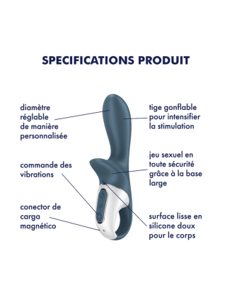Vibromasseur gonflable anal gris USB Air Pump Booty 2 Satisfyer