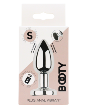 Plug vibrant acier inoxydable anal taille S avec télécommande, USB BOOTY
