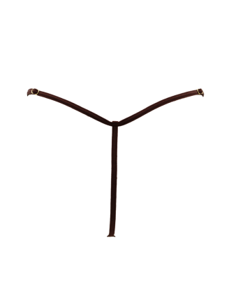 String en dentelle marron ouvert avec chaînes dorées