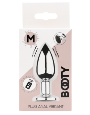 Plug vibrant acier inoxydable anal taille M avec télécommande, USB BOOTY
