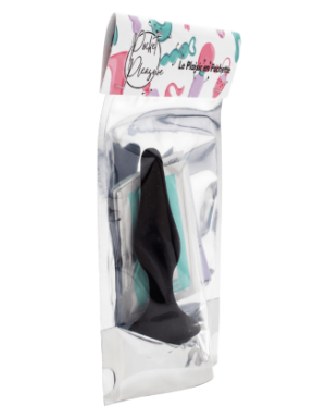 Plug Anal Noir en Silicone S avec Ventouse Taille S 10,5 cm Pocket Pleasure + 1 dosette de lubrifiant