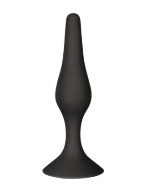 Plug Anal Noir en Silicone S avec Ventouse Taille S 10,5 cm Pocket Pleasure + 1 dosette de lubrifiant