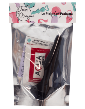 Plug Anal Noir en Silicone M avec Ventouse Taille M 11,3 cm Pocket Pleasure + 1 dosette de lubrifiant
