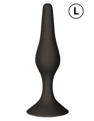 Plug Anal Noir en Silicone L avec Ventouse Taille L 12,7 cm Pocket Pleasure + 1 dosette de lubrifiant