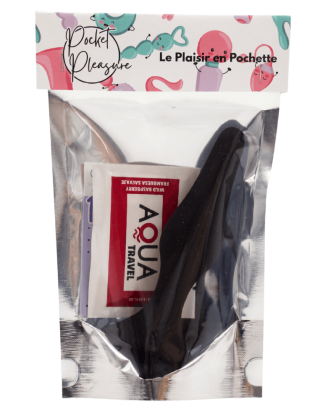 Plug Anal Noir en Silicone L avec Ventouse Taille L 12,7 cm Pocket Pleasure + 1 dosette de lubrifiant