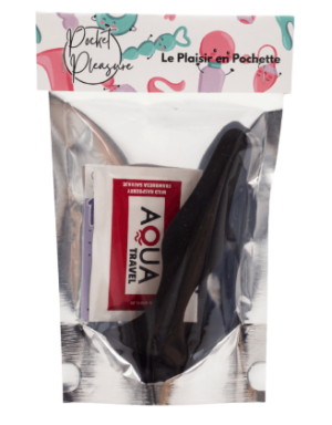 Plug Anal Noir en Silicone L avec Ventouse Taille L 12,7 cm Pocket Pleasure + 1 dosette de lubrifiant