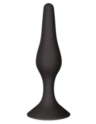 Plug Anal Noir en Silicone L avec Ventouse Taille L 12,7 cm Pocket Pleasure + 1 dosette de lubrifiant