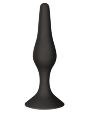 Plug Anal Noir en Silicone L avec Ventouse Taille L 12,7 cm Pocket Pleasure + 1 dosette de lubrifiant