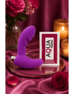 Vibromasseur anal violet stimulateur de prostate Pocket Pleasure + 1 dosette lubrifiant