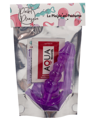 Plug Anal Jelly 5 Boules Pocket Pleasure + 1 dosette lubrifiant