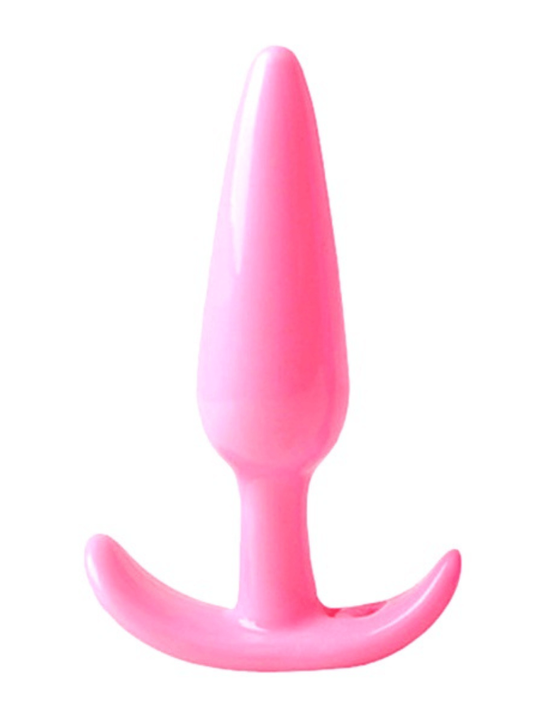 Plug anal rose souple base évasée Pocket Pleasure + 1 dosette lubrifiant