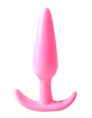 Plug anal rose souple base évasée Pocket Pleasure + 1 dosette lubrifiant