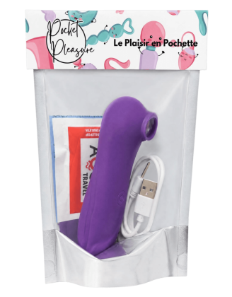 Stimulateur Clitoridien Vibrant Sans Contact Violet + 1 dosette de lubrifiant — Pocket Pleasure