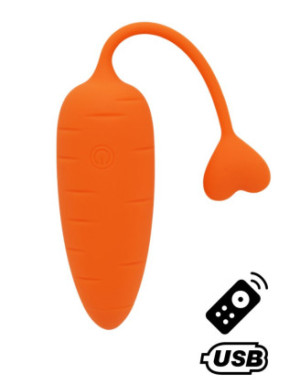 CARROT, Un Œuf vibrant avec télécommande, couleur et forme "Carotte" en silicone médical